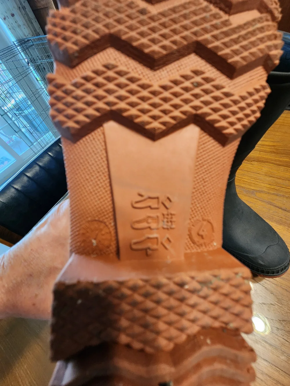 Black Waterproof Rain Boots with Brown Outsole